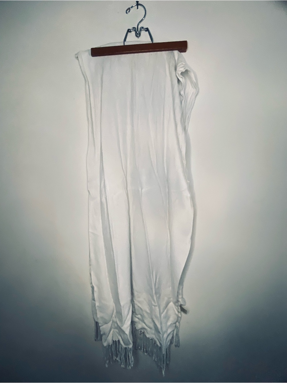 BP brand White Fringe Scarf
